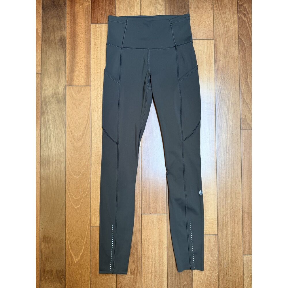 Lululemon Fast and Free II High Rise Nulux Leggings 25" Green Size 2